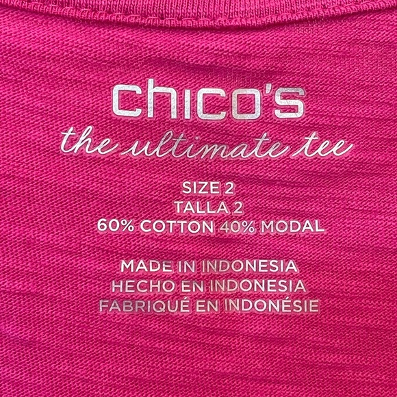 Chico’s Schiaparelli pink tank top slub cotton “perfect tee” - Picture 3 of 3